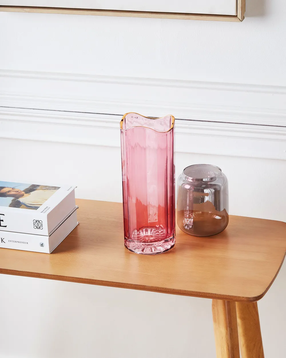 Flower Vase PERDIKI 30 cm Glass Pink_868857