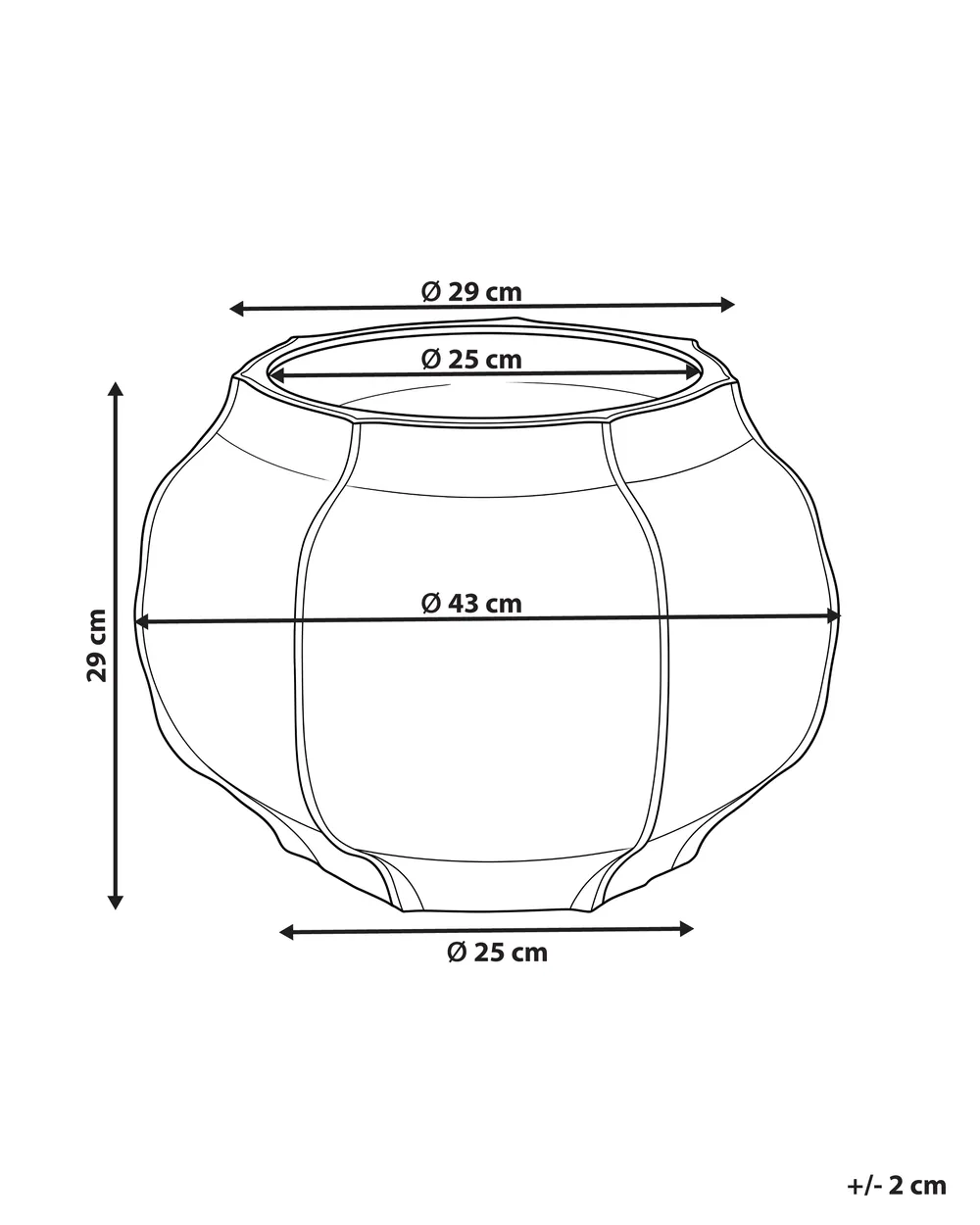 Plant Pot INNTAL 43 cm Beige_1161790