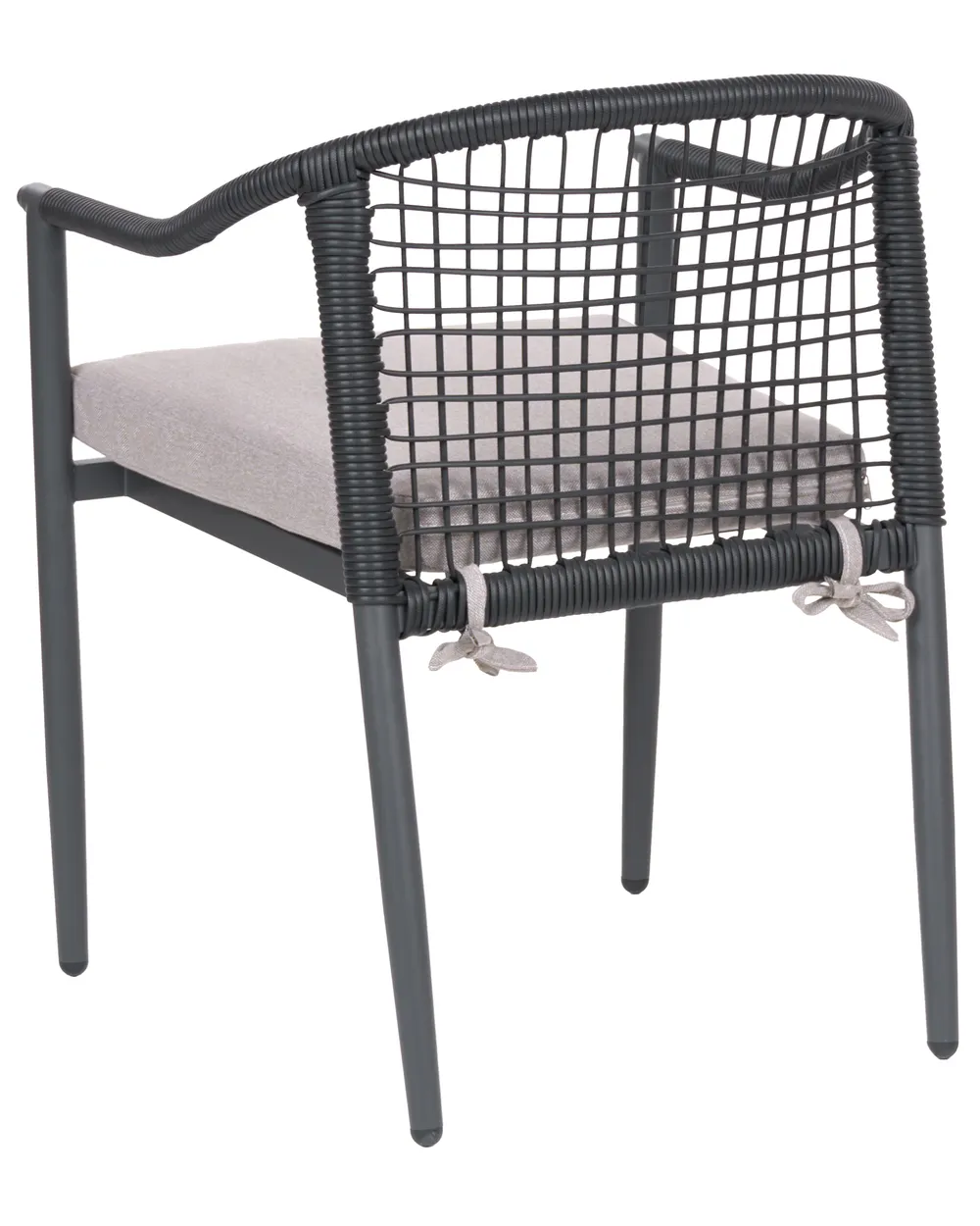 Set of 4 Garden Chairs with Cushions OZZERO Metal Black_1080097