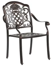 Set of 4 Garden Chairs with Cushions SALENTO Metal Dark Brown_765562