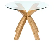 Matbord YAPP Ljusbrun 100 cm 100 cm Härdat glas_1027514