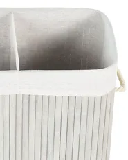 Laundry Basket KANDY Bamboo Light Grey 100 L_849125