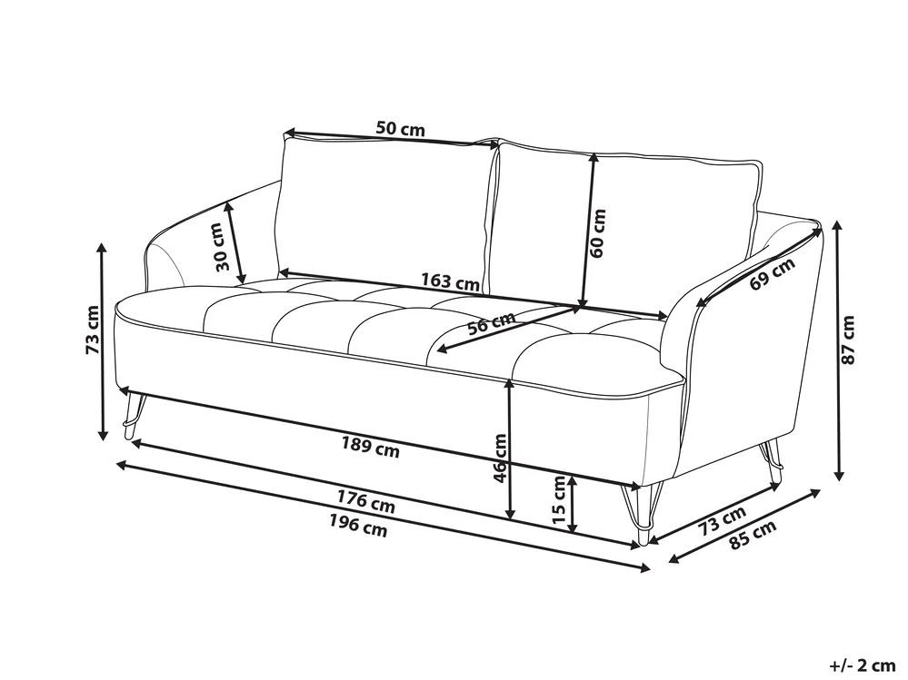 Sofa 3 Seater HOBRO Boucle White_943830