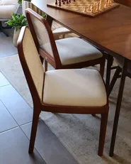 Set of 2 Dining Chairs EDINA Fabric Brown/ Beige_1153634