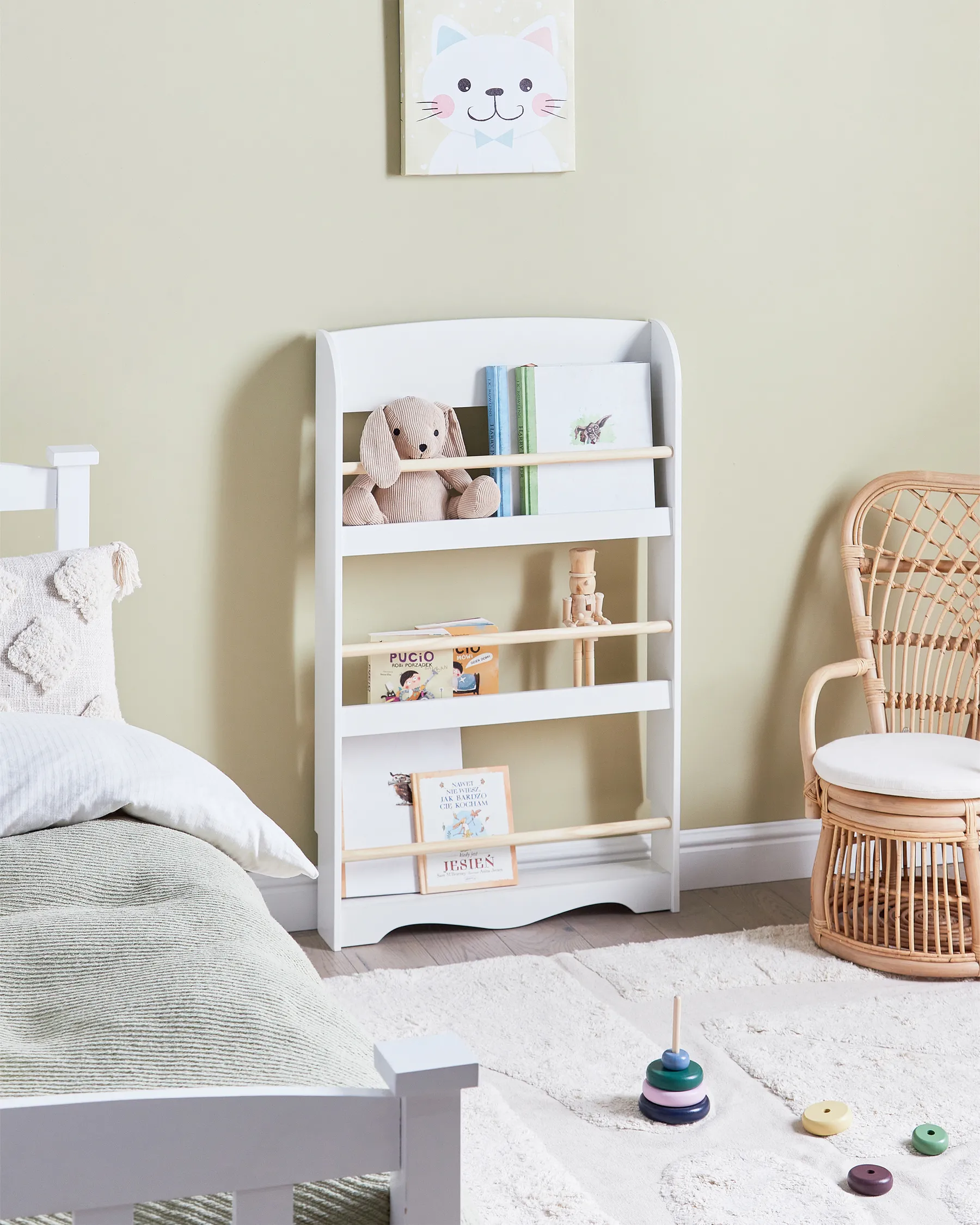 Wall Bookshelf LILOET 100 cm White_950017