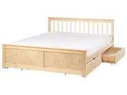 Bed with 4 Drawers OLENDON Pine Wood Light Brown 160 x 200 cm (EU King Size)_954885