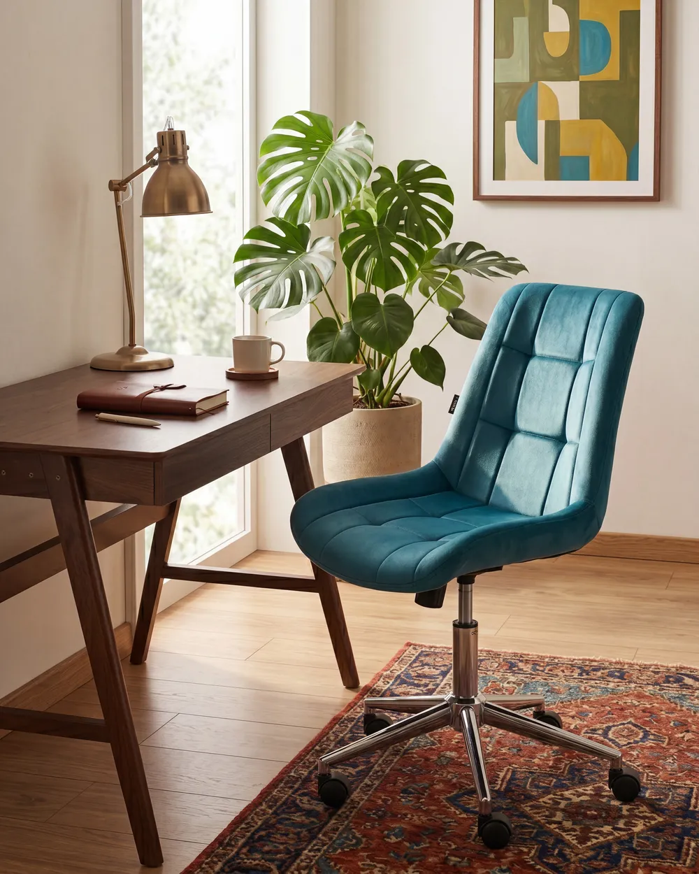 Office Chair MELROSE Velvet Teal