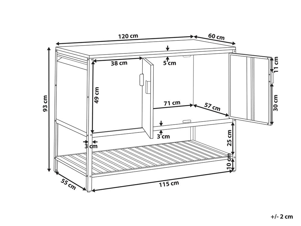 Outdoor Kitchen Cabinet MAENZA Black Metal_981356