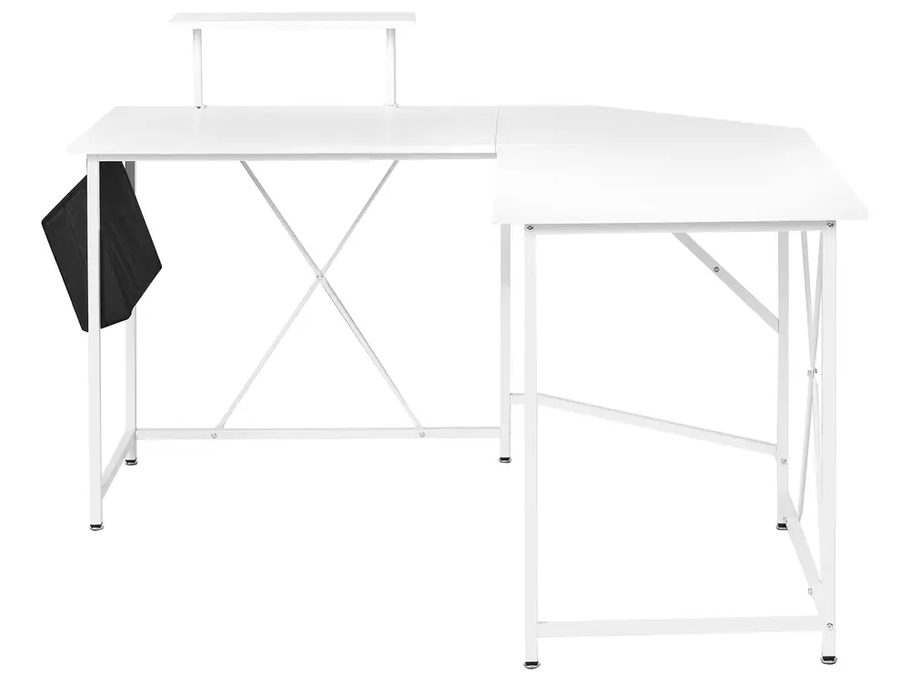 Corner Desk TACONY 180 cm 140 cm with Storage White_1044274