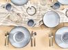 Set of 4 Dinner Plates JUNIPER Stoneware Light Blue