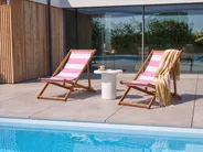 Set of 2 Sun Lounger Replacement Fabrics ANZIO/AVELLINO 113 x 44 cm Pink_1073756