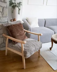 Armchair LEKNES Faux Fur Taupe_1047317