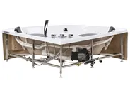 Corner Hot Tub with LED CUYABENO 2110 x 1500 mm White_1033723