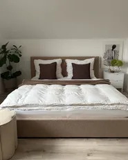 Säng med förvaring LAVAUR Bouclé Taupe 180 x 200 cm_1026157