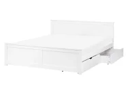 Bed with 2 Drawers SABRAN Pine Wood White 160 x 200 cm (EU King Size)_1061290