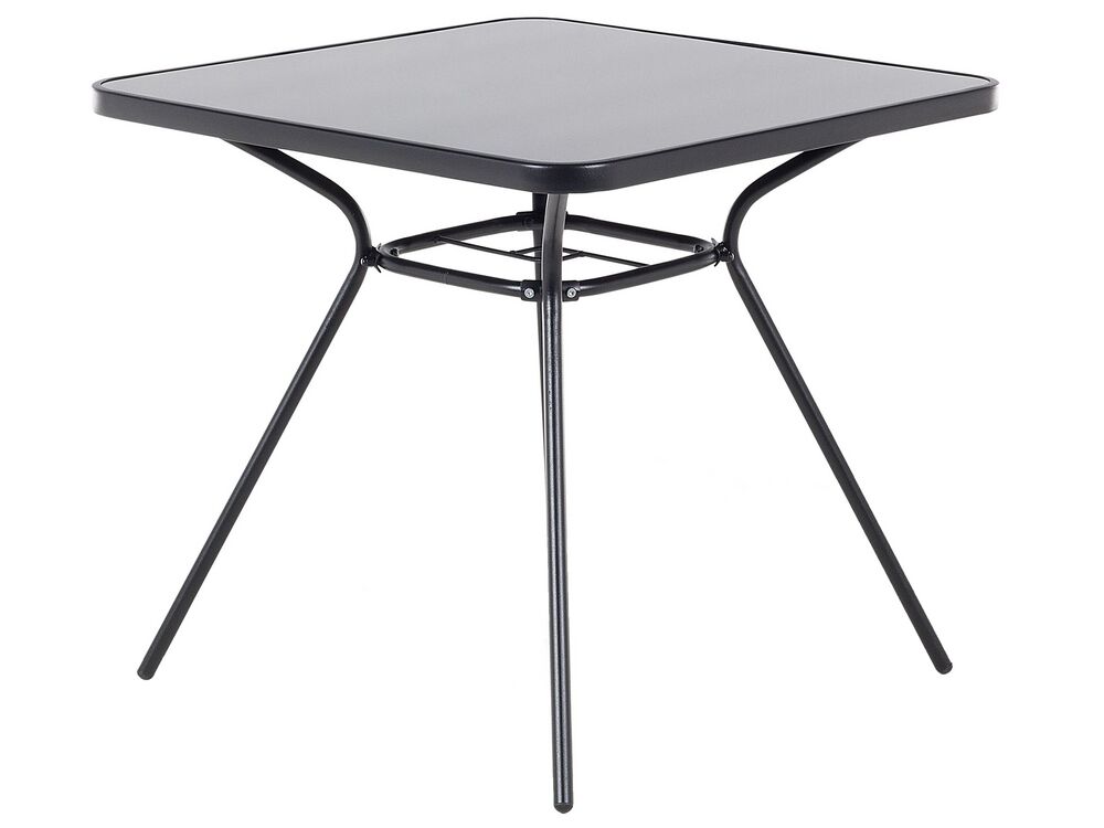 Bistro Table LIVO 80 cm 80 cm Glass Black