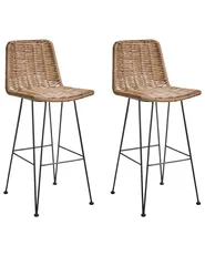 Set med 2 barstolar CASSITA Rotting Brun_1018414