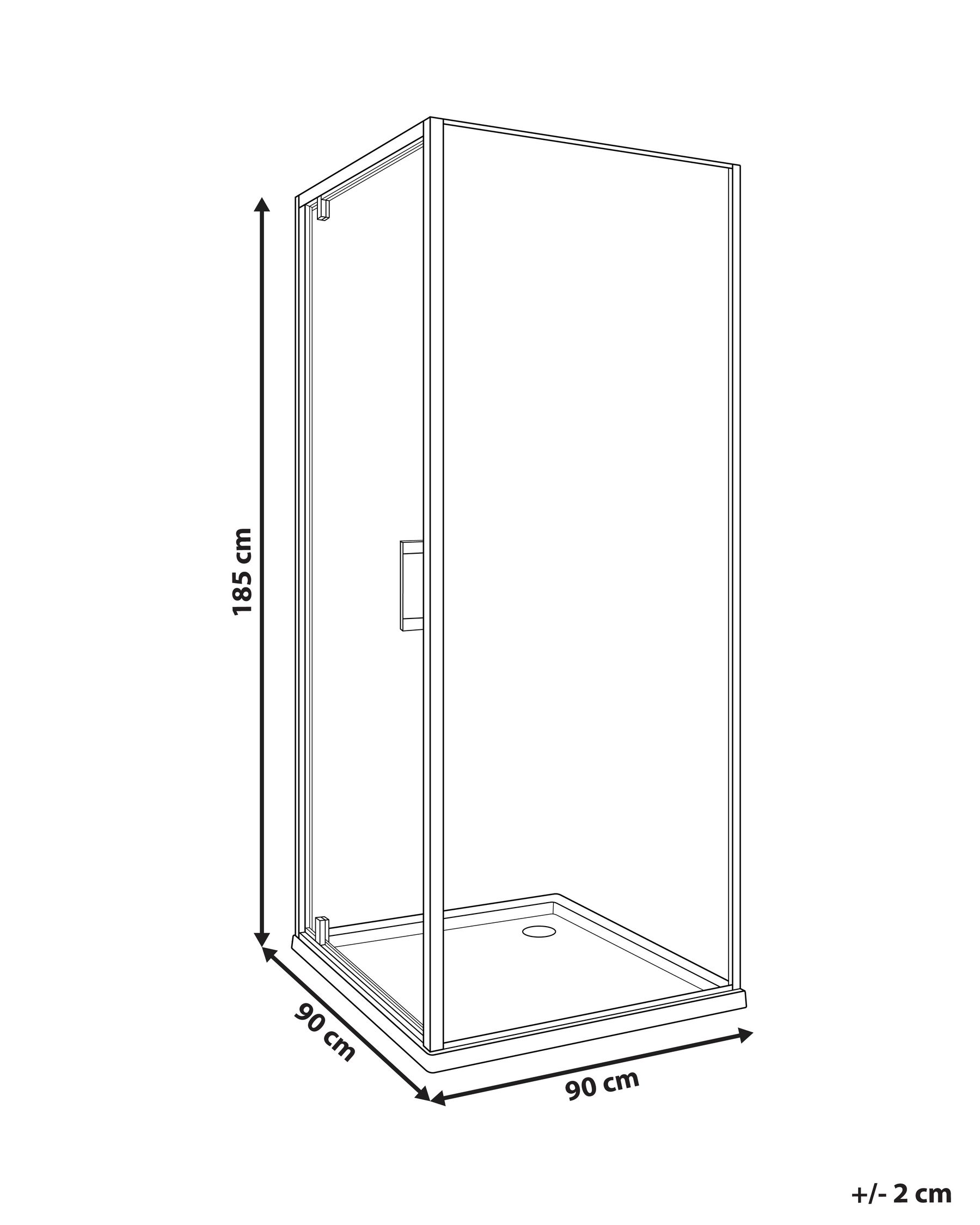 Shower Enclosure DARLI 900 x 900 x 1850 mm Silver_944111