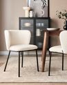 Set of 2 Dining Chairs MINA Boucle Off-White