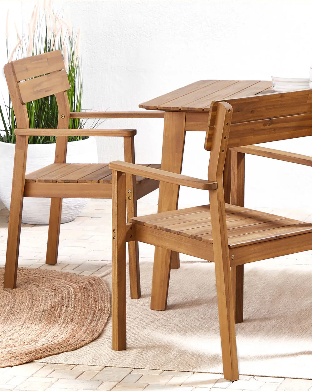 Set of 6 Garden Chairs FORNELLI Acacia Wood Brown_823919