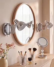 Set of 2 Wall Lamps HARRINGTON Adjustable Metal Silver_1149314