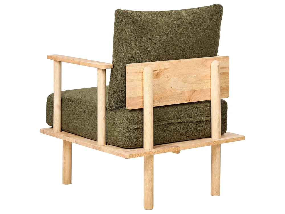 Living Room Set 3 Seater ASKER Boucle Dark Green_932692