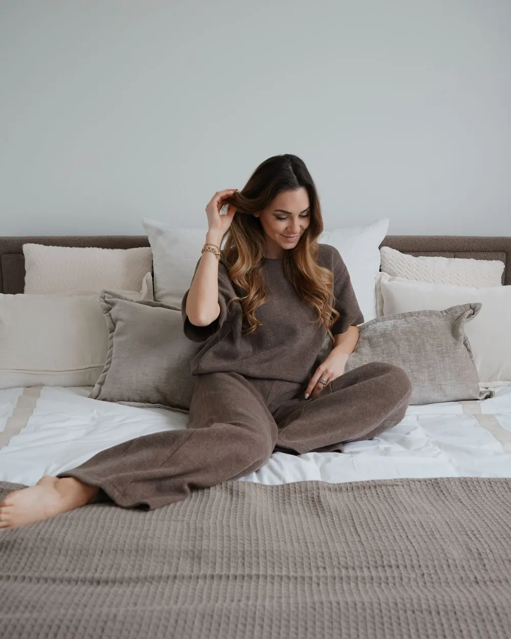 Bedspread RAGALA Cotton 200 x 220 cm Taupe_979809