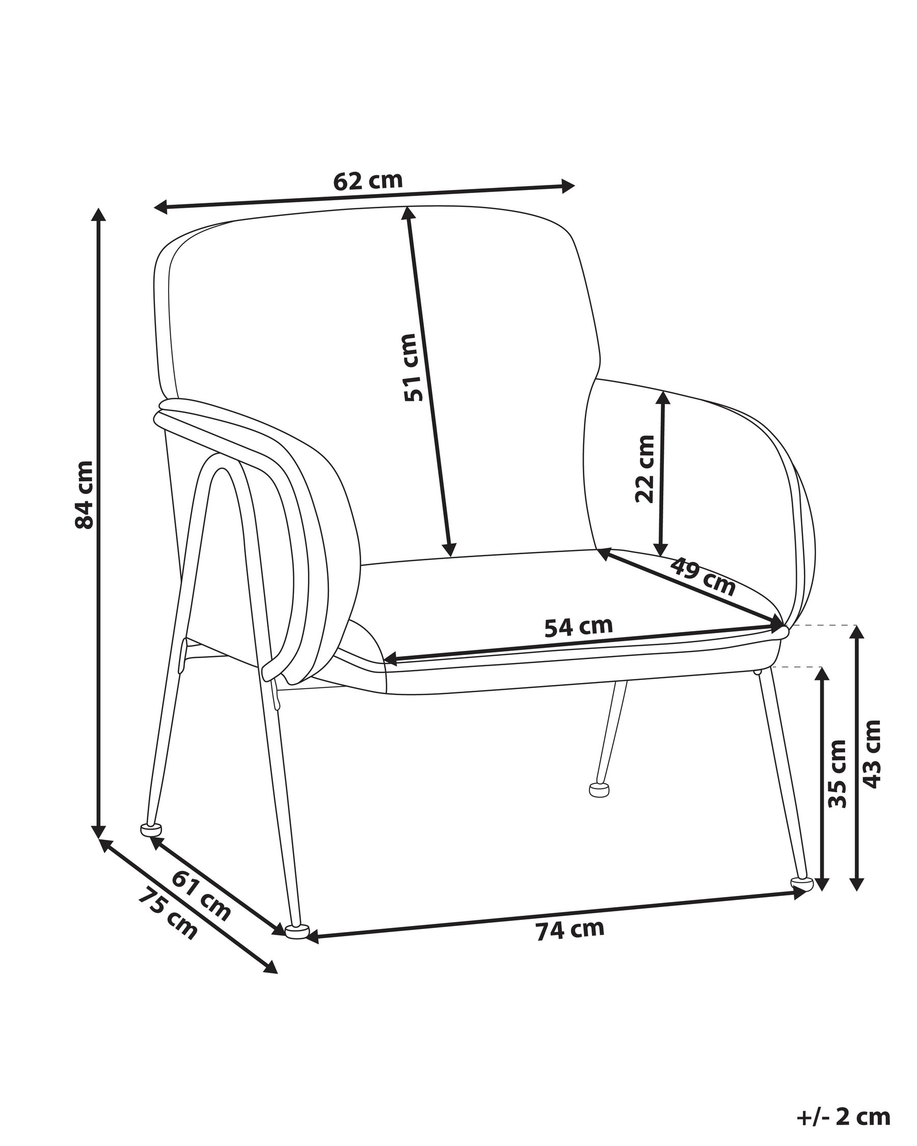 Armchair TRYSNES Fabric Black/ White_991795