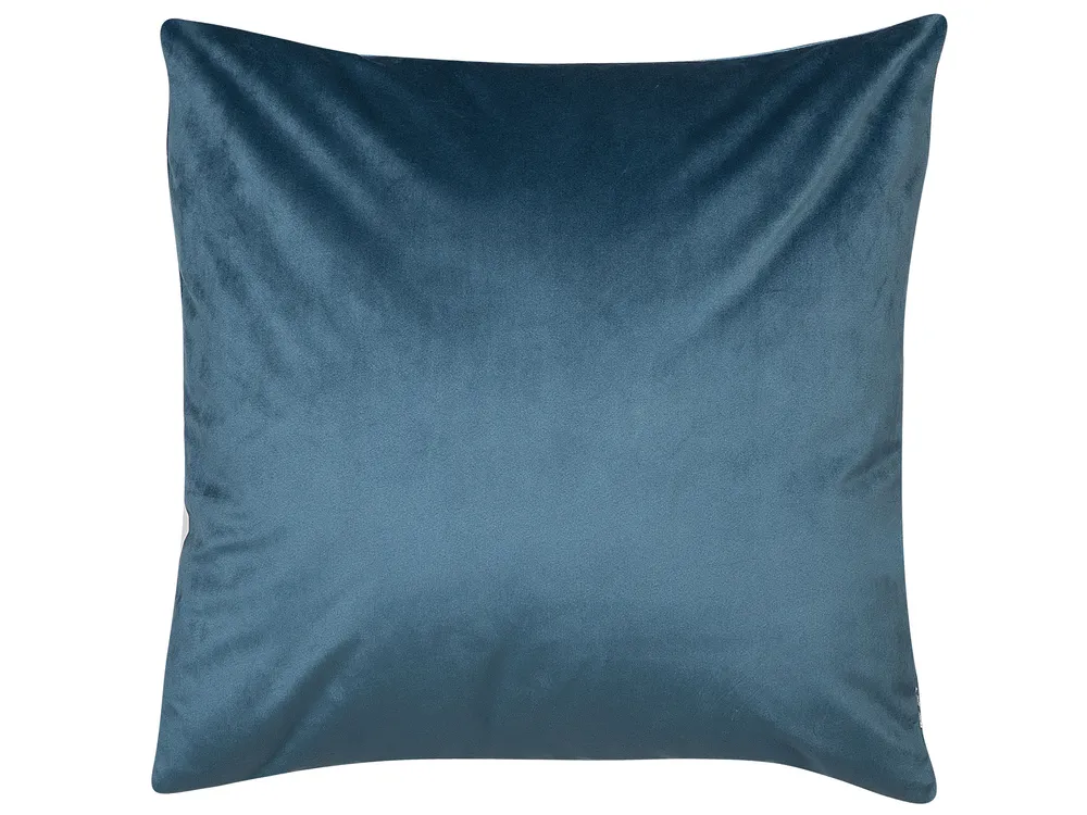 Set of 2 Decorative Cushions BLUEBELL 45 x 45 cm Velvet Blue Animal Pattern_769102