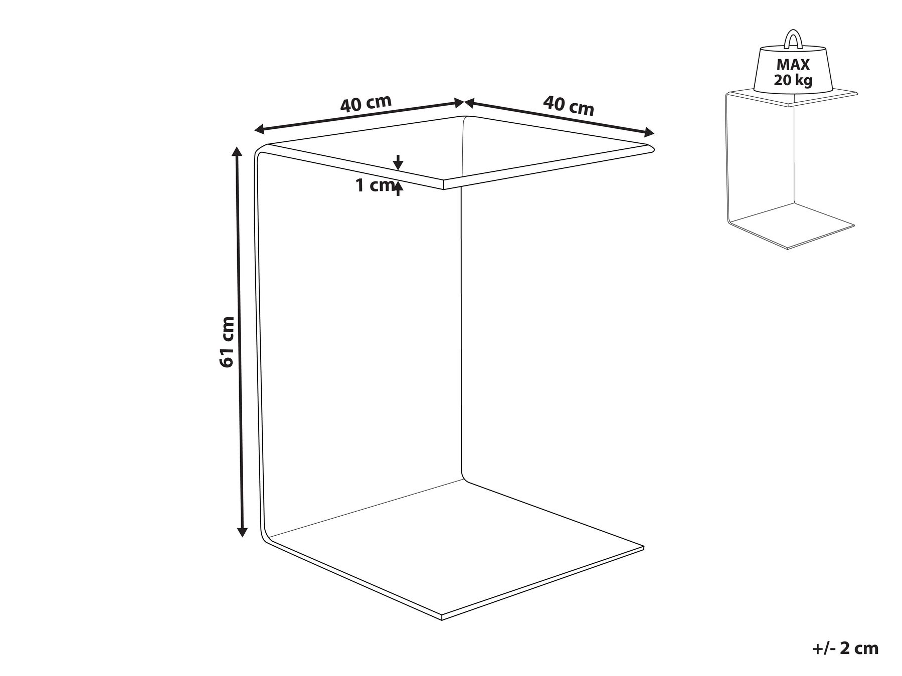 Side Table LOURDES Tempered Glass Brown_1009515