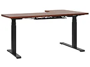 Kulmatyöpöytä sähkösäädettävä DESTIN 160 cm 110 cm Ruskea/musta Vasen_795443