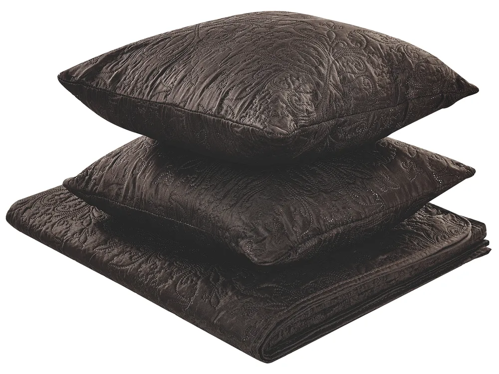 Bedspread with Cushions RAYEN 140 x 210 cm Brown