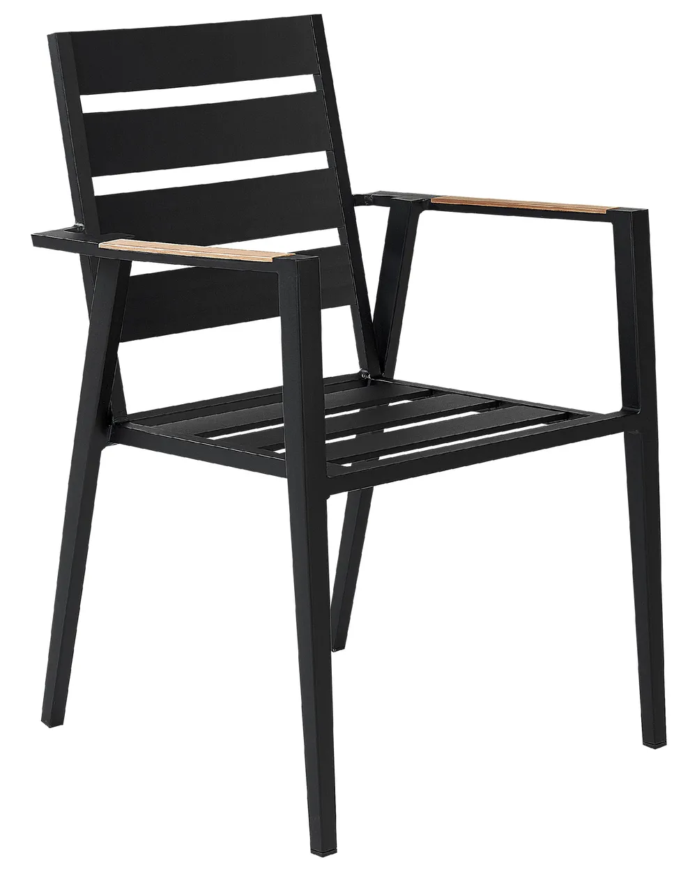 Set med 4 stolar med dynor TAVIANO Metall Svart_841717