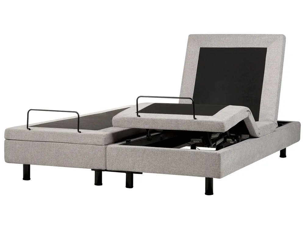 Adjustable Bed without Headboard Fabric DUKE II 180 x 200 cm (EU Super King) Light Grey_973634