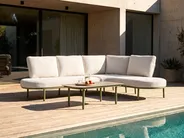 Garden Sofa with Table 4 Seater POLLINA Metal Green_1079008
