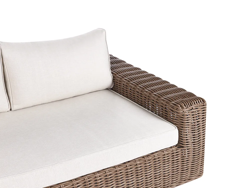 Garden Corner Sofa with Ottoman 6 Seater PALERMO Modular PE Rattan Brown_927920