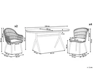 Garden Dining Set 6 Seater ALIANO with Cushions PE Rattan Pastel Pink_851414