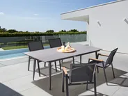 Garden Dining Table TOLENTINO 180 cm 90 cm Stone Effect Travertine Effect_1029907