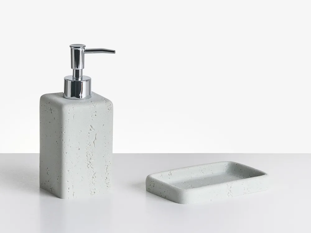 5-Piece Bathroom Accessories Set VILCANOTA Grey Concrete Effect_996828