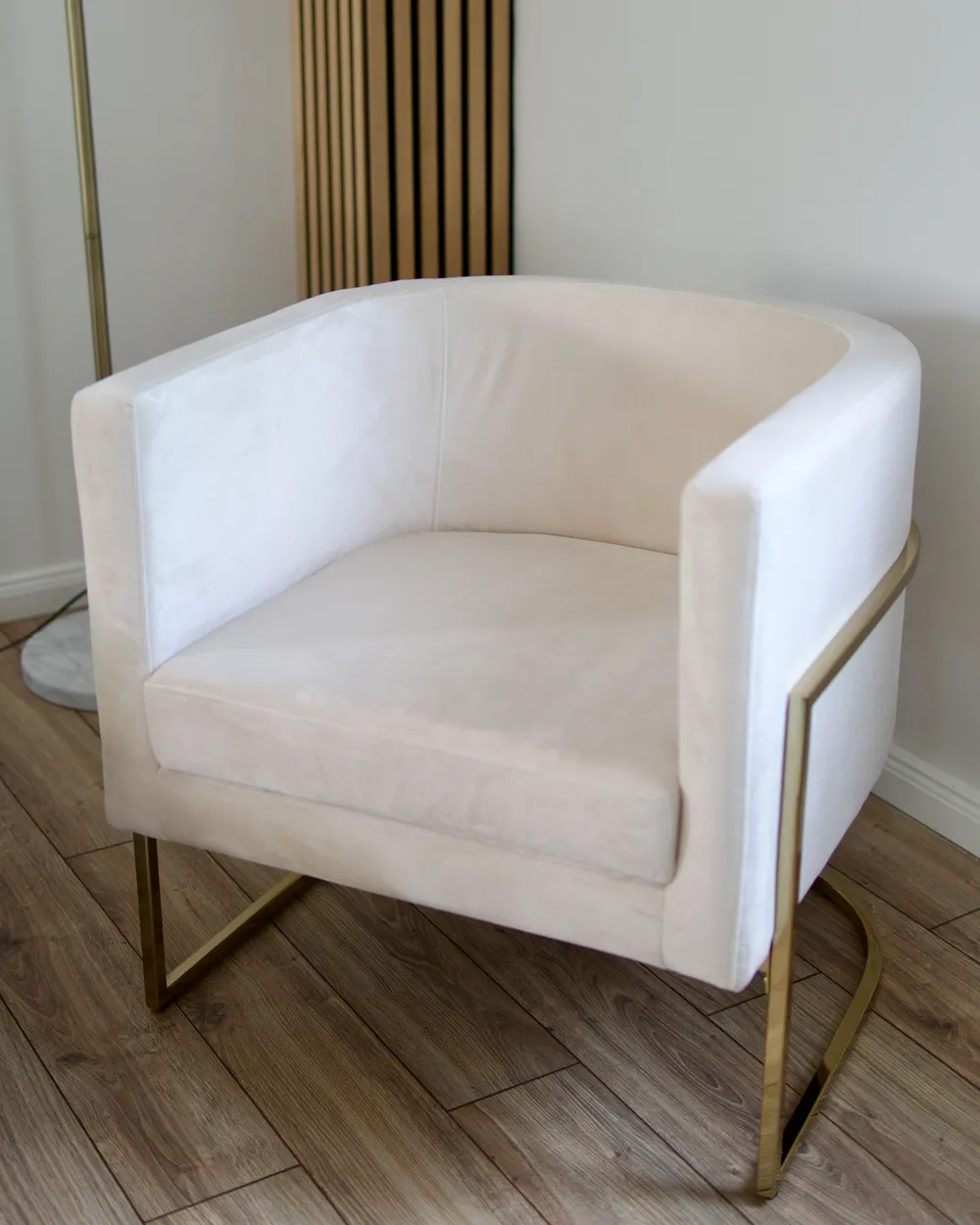 Fåtölj SIRKKA Sammet Ljusbeige_1036558