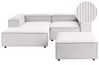 Modular Corner Sofa 2 Seater ARDAL with Ottoman Corduroy Off-White Right Hand