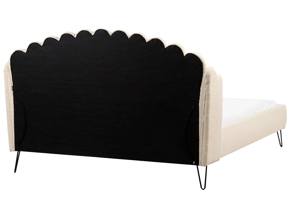 Säng med lamellram Bouclé AMBILLOU 180 x 200 cm Beige_967556
