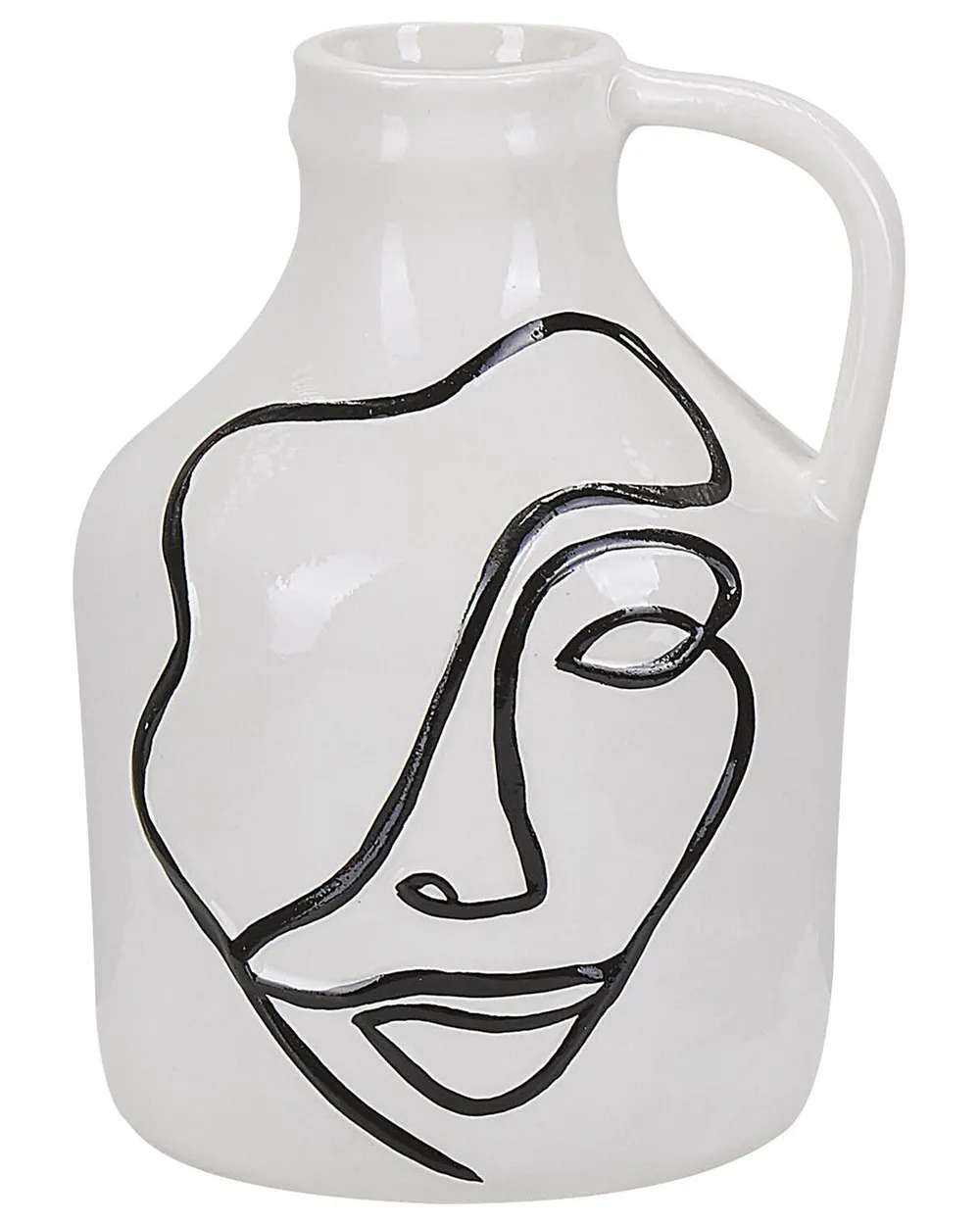 Flower Vase AGRINION 19 cm Stoneware White