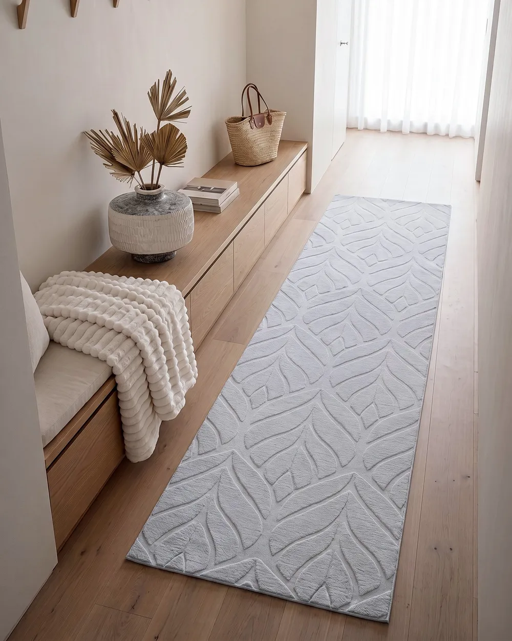Faux Fur Rug MITCHELL Light Grey 80 x 300 cm