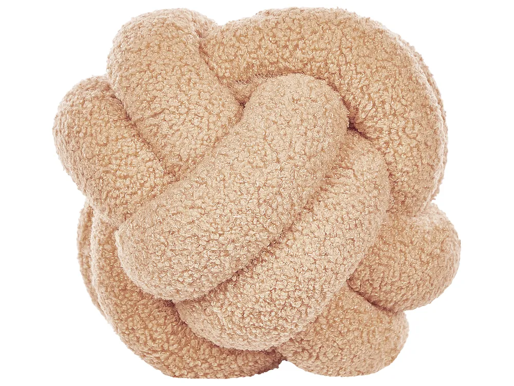 Throw Cushion MALNI 19 x 19 cm Boucle Beige Solid