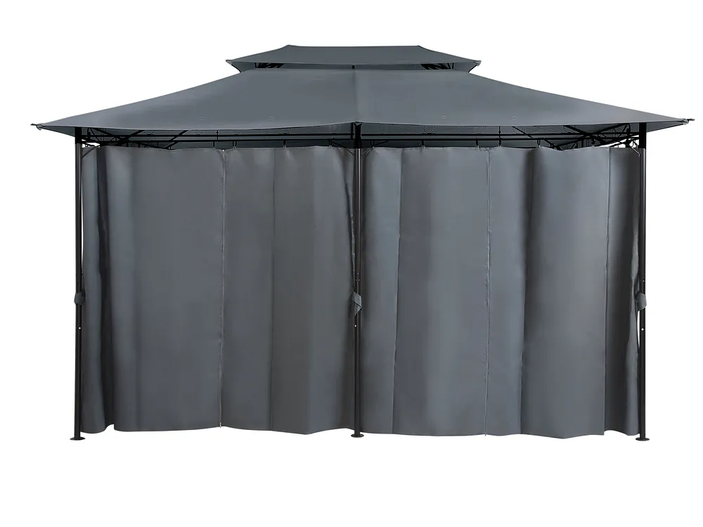 Gazebo COLOS 400 cm 300 cm Metal Graphite Grey_778632