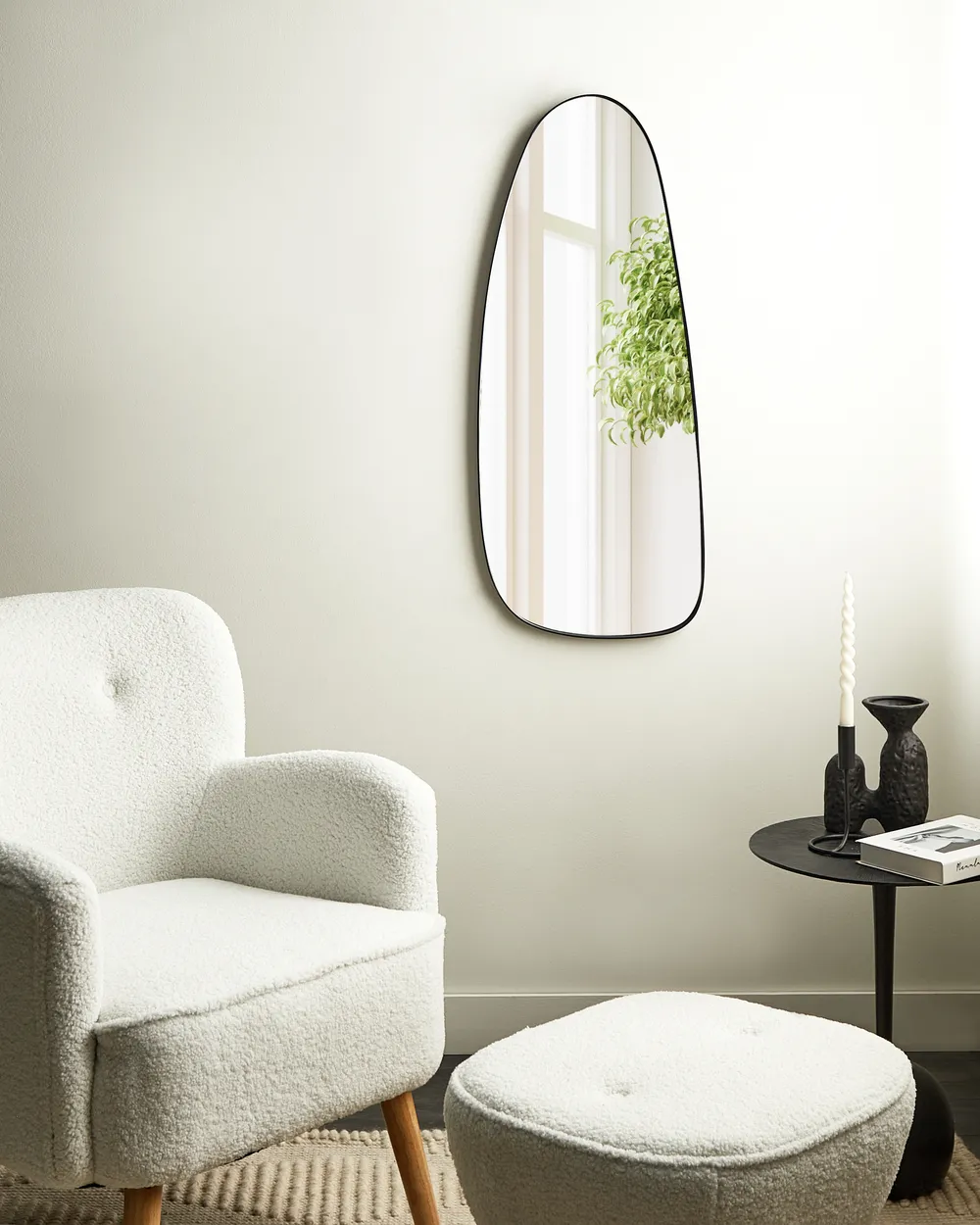 Wall Mirror CERGY 39 cm 95 cm Metal Black