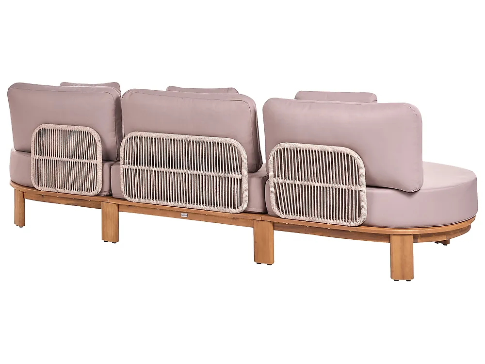 Hagesofa med bord 5-seters ARZELLO Akasietre Lysebrun_1160353