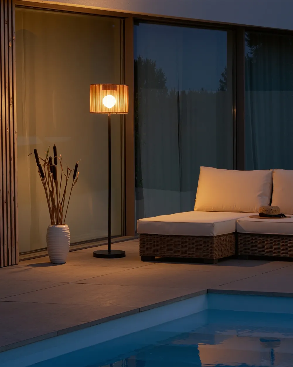 Solar Outdoor LED Floor Lamp LUENA Brown