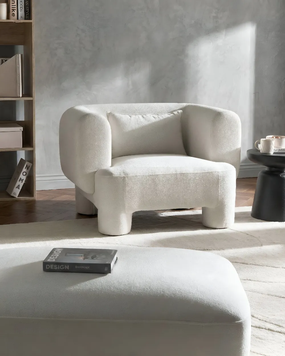 Armchair HOGBO Fabric White